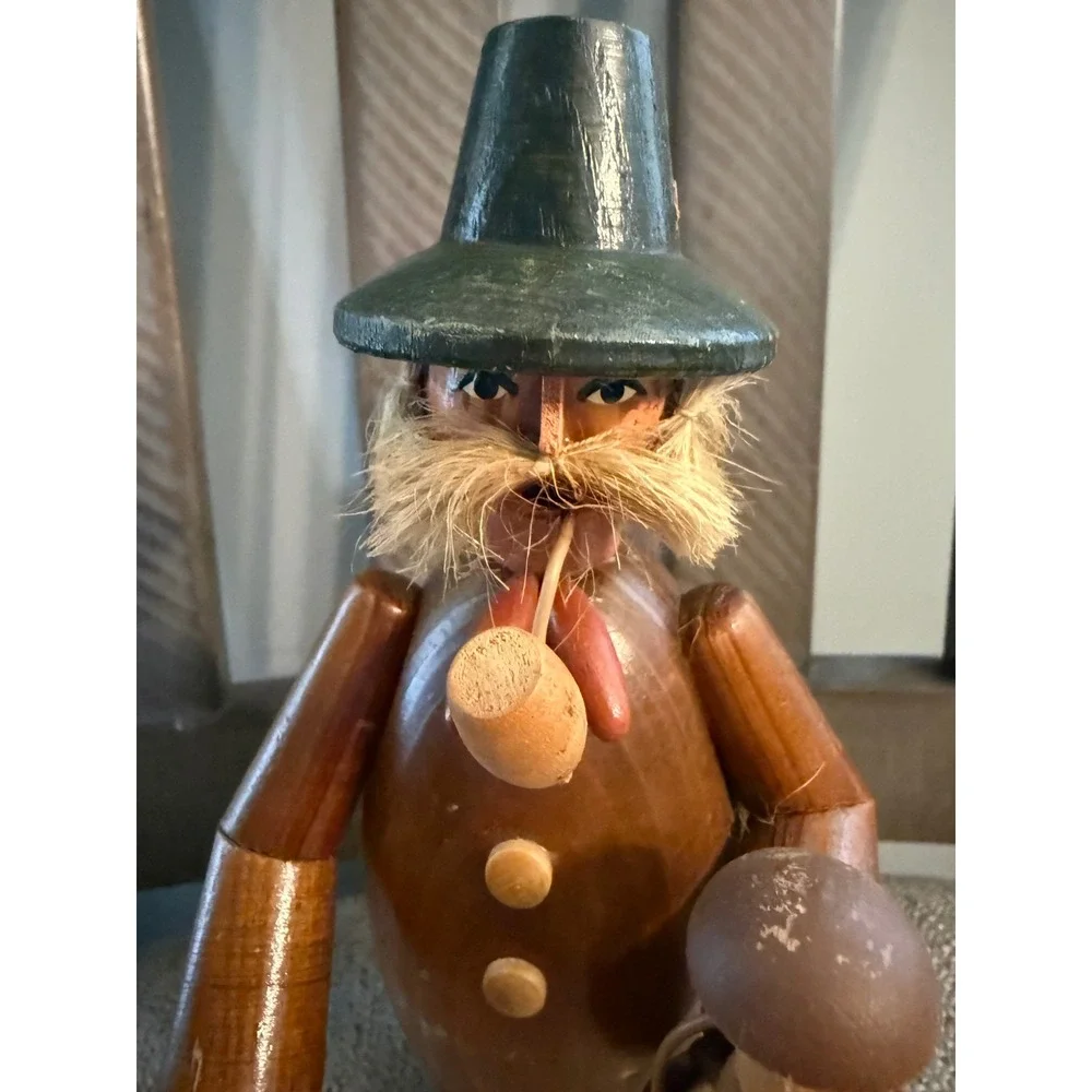 Expertic Vintage Wooden Incense Smoker Mushroom Hunter Made in GDR East Germany